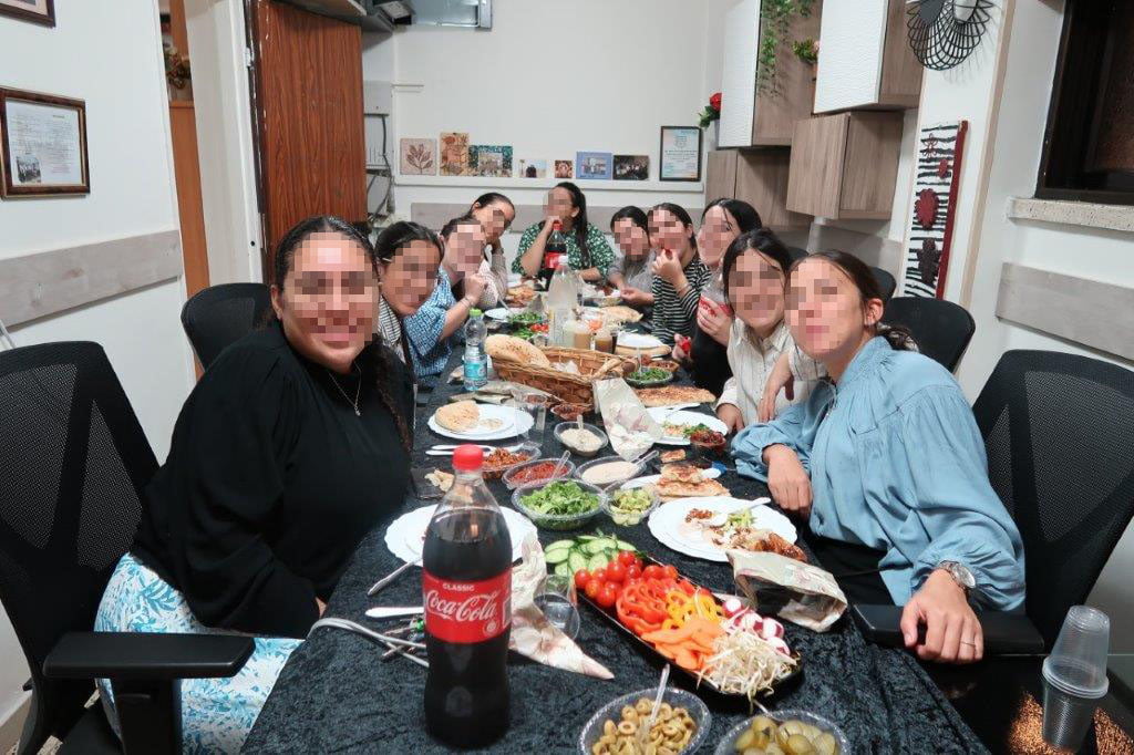 Keren Hayeled dorm counselors at their surprise party, celebrating their dedicated work with the orphanage children during war time in Israel