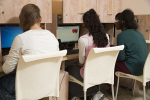 Keren Hayeled girls busy with our higher education computers program
