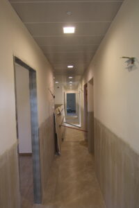 Hallway being updated during renovations in the orphanage dormitory